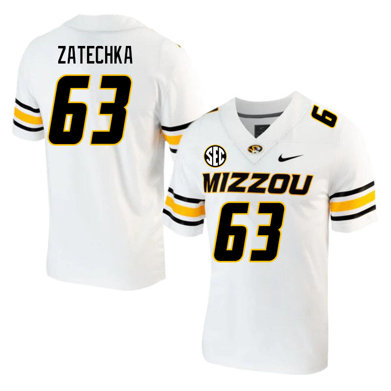 Men #63 Isaac Zatechka Missouri Tigers College 2023 Football Stitched Jerseys Sale-White